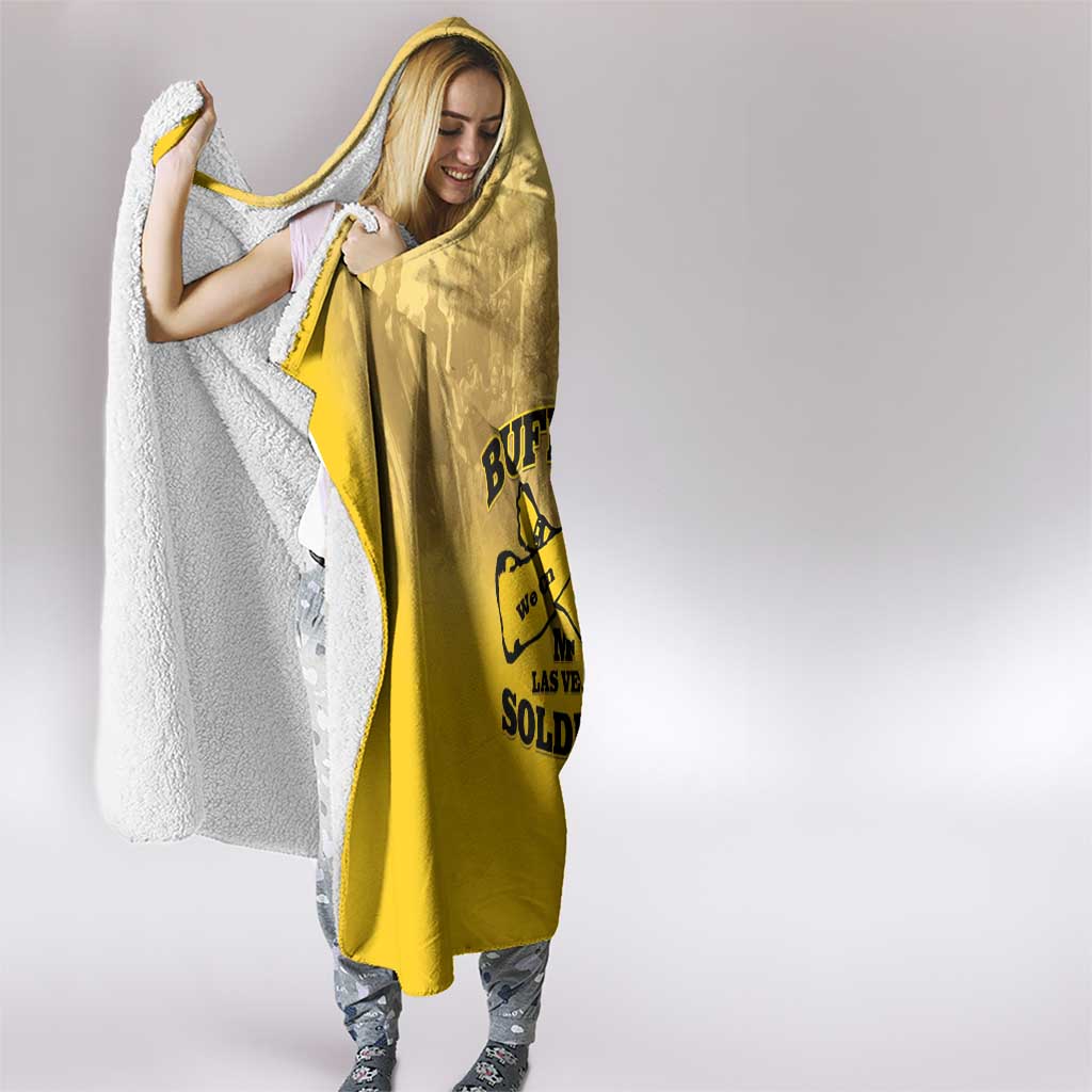 African American Buffalo Soldier Hooded Blanket We Can We Will - Yellow - Wonder Print Shop