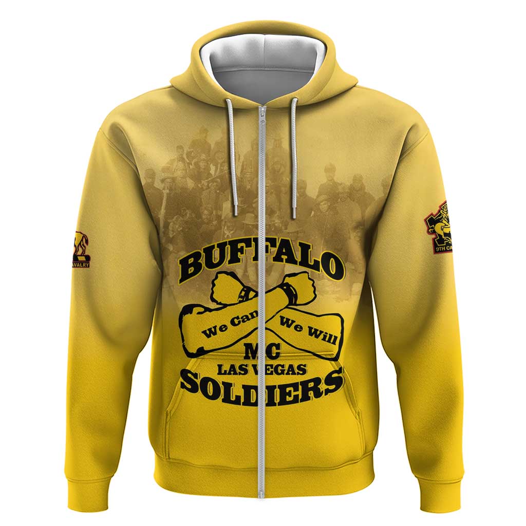 Personalized African American Buffalo Soldier Hoodie We Can We Will - Yellow - Wonder Print Shop