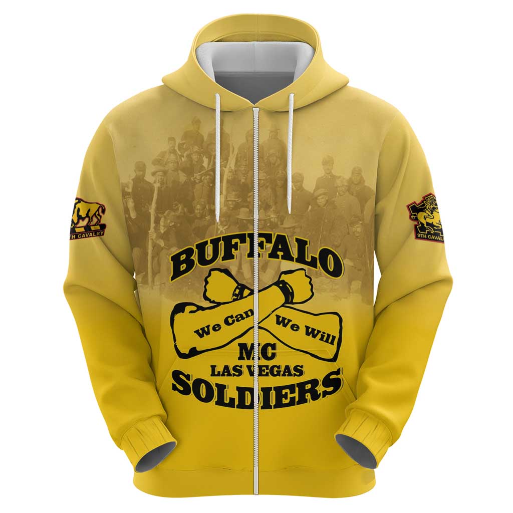 Personalized African American Buffalo Soldier Hoodie We Can We Will - Yellow - Wonder Print Shop