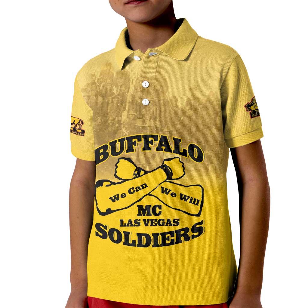 Personalized African American Buffalo Soldier Kid Polo Shirt We Can We Will - Yellow - Wonder Print Shop