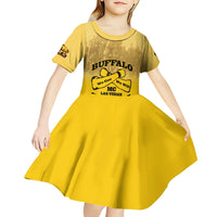 Personalized African American Buffalo Soldier Kid Short Sleeve Dress We Can We Will - Yellow - Wonder Print Shop