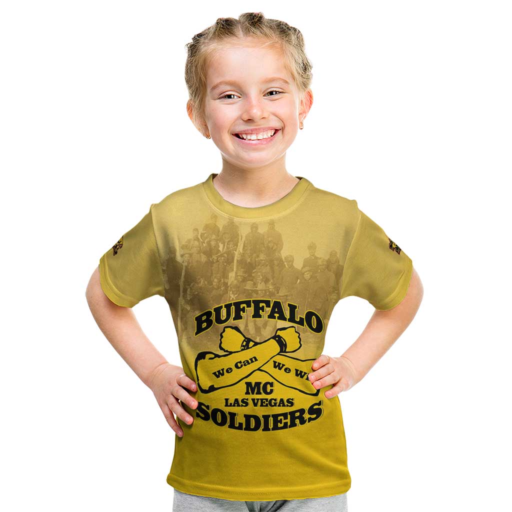 Personalized African American Buffalo Soldier Kid T Shirt We Can We Will - Yellow - Wonder Print Shop