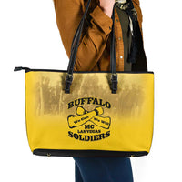 African American Buffalo Soldier Leather Tote Bag We Can We Will - Yellow - Wonder Print Shop