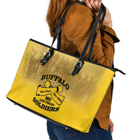 African American Buffalo Soldier Leather Tote Bag We Can We Will - Yellow - Wonder Print Shop