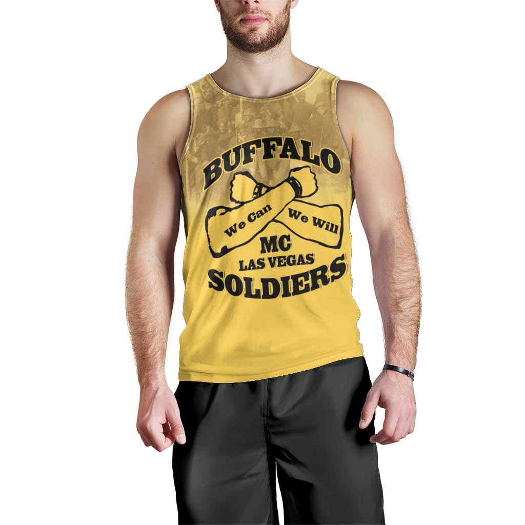 Personalized African American Buffalo Soldier Men Tank Top We Can We Will - Yellow - Wonder Print Shop