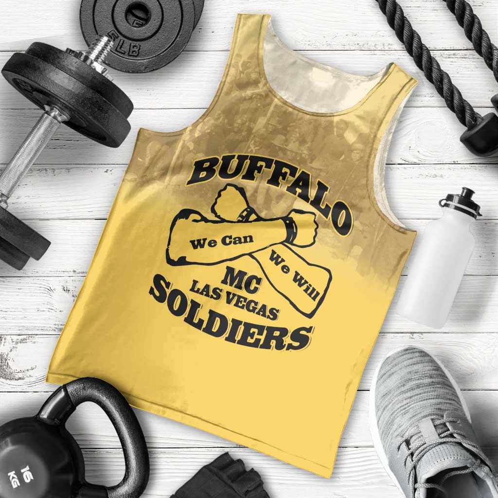Personalized African American Buffalo Soldier Men Tank Top We Can We Will - Yellow - Wonder Print Shop