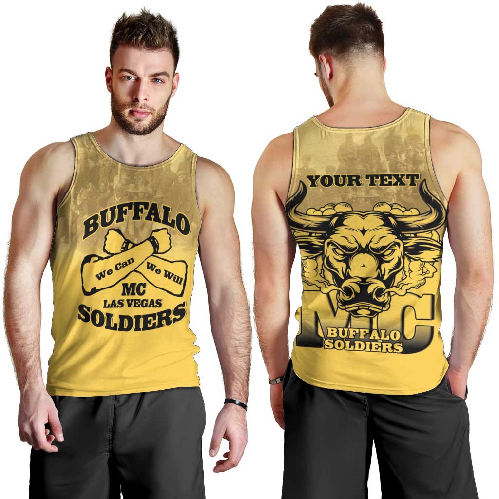 Personalized African American Buffalo Soldier Men Tank Top We Can We Will - Yellow - Wonder Print Shop