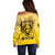 Personalized African American Buffalo Soldier Off Shoulder Sweater We Can We Will - Yellow - Wonder Print Shop