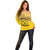 Personalized African American Buffalo Soldier Off Shoulder Sweater We Can We Will - Yellow - Wonder Print Shop