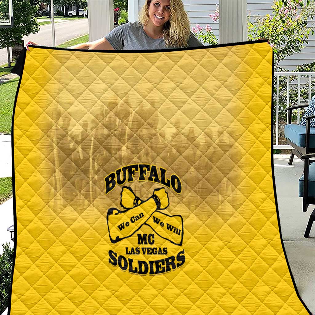 African American Buffalo Soldier Quilt We Can We Will - Yellow - Wonder Print Shop