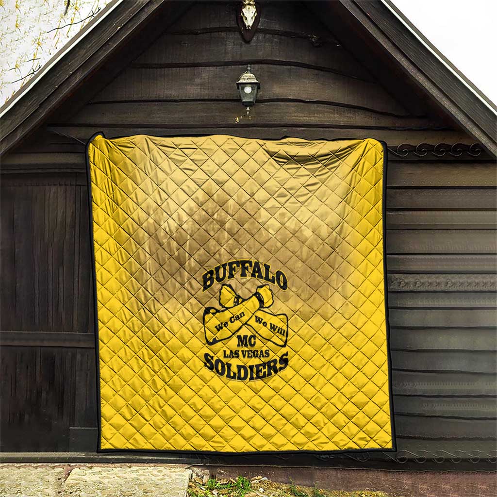 African American Buffalo Soldier Quilt We Can We Will - Yellow - Wonder Print Shop