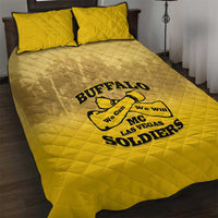 African American Buffalo Soldier Quilt Bed Set We Can We Will - Yellow - Wonder Print Shop