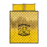 African American Buffalo Soldier Quilt Bed Set We Can We Will - Yellow - Wonder Print Shop