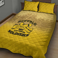 African American Buffalo Soldier Quilt Bed Set We Can We Will - Yellow - Wonder Print Shop