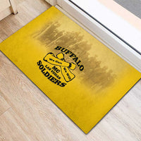 African American Buffalo Soldier Rubber Doormat We Can We Will - Yellow - Wonder Print Shop