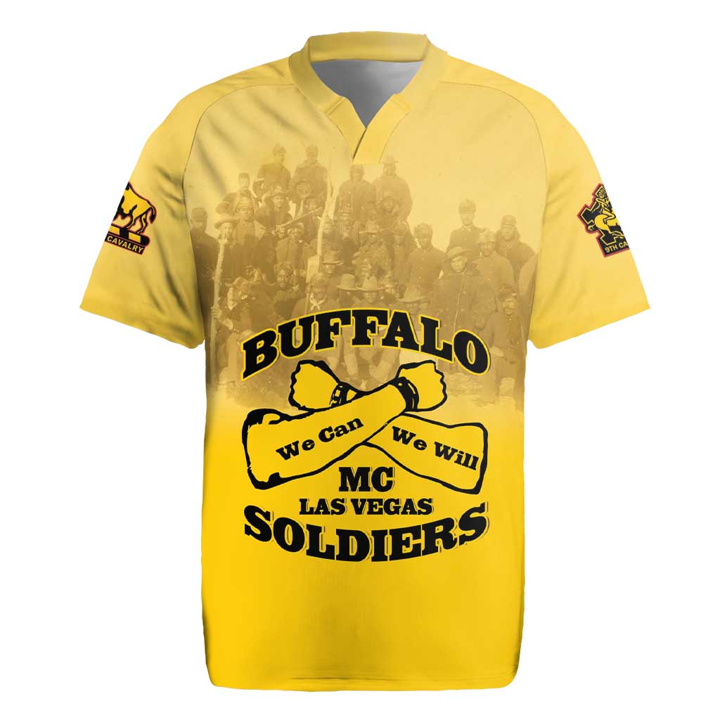 Personalized African American Buffalo Soldier Rugby Jersey We Can We Will - Yellow - Wonder Print Shop