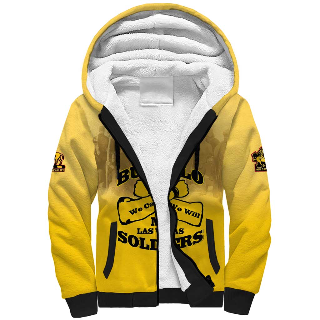Personalized African American Buffalo Soldier Sherpa Hoodie We Can We Will - Yellow - Wonder Print Shop