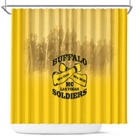 African American Buffalo Soldier Shower Curtain We Can We Will - Yellow - Wonder Print Shop