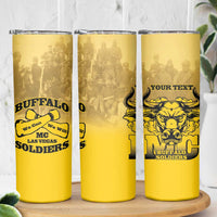 Personalized African American Buffalo Soldier Skinny Tumbler We Can We Will - Yellow - Wonder Print Shop