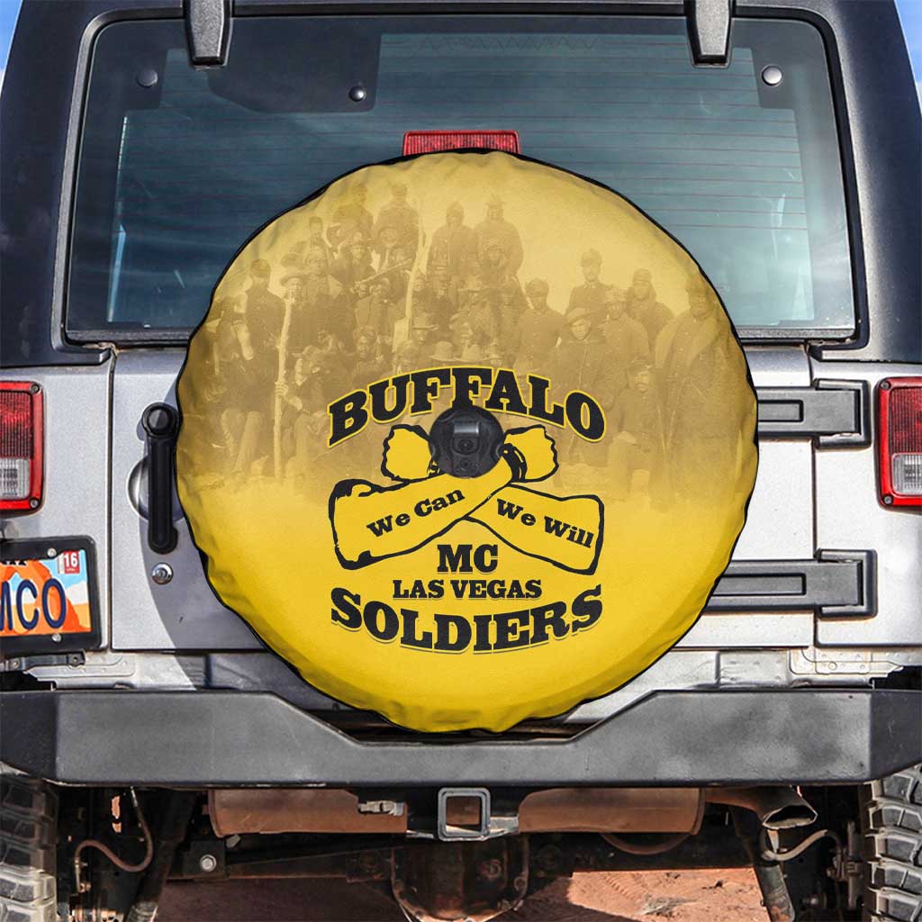 African American Buffalo Soldier Spare Tire Cover We Can We Will - Yellow - Wonder Print Shop