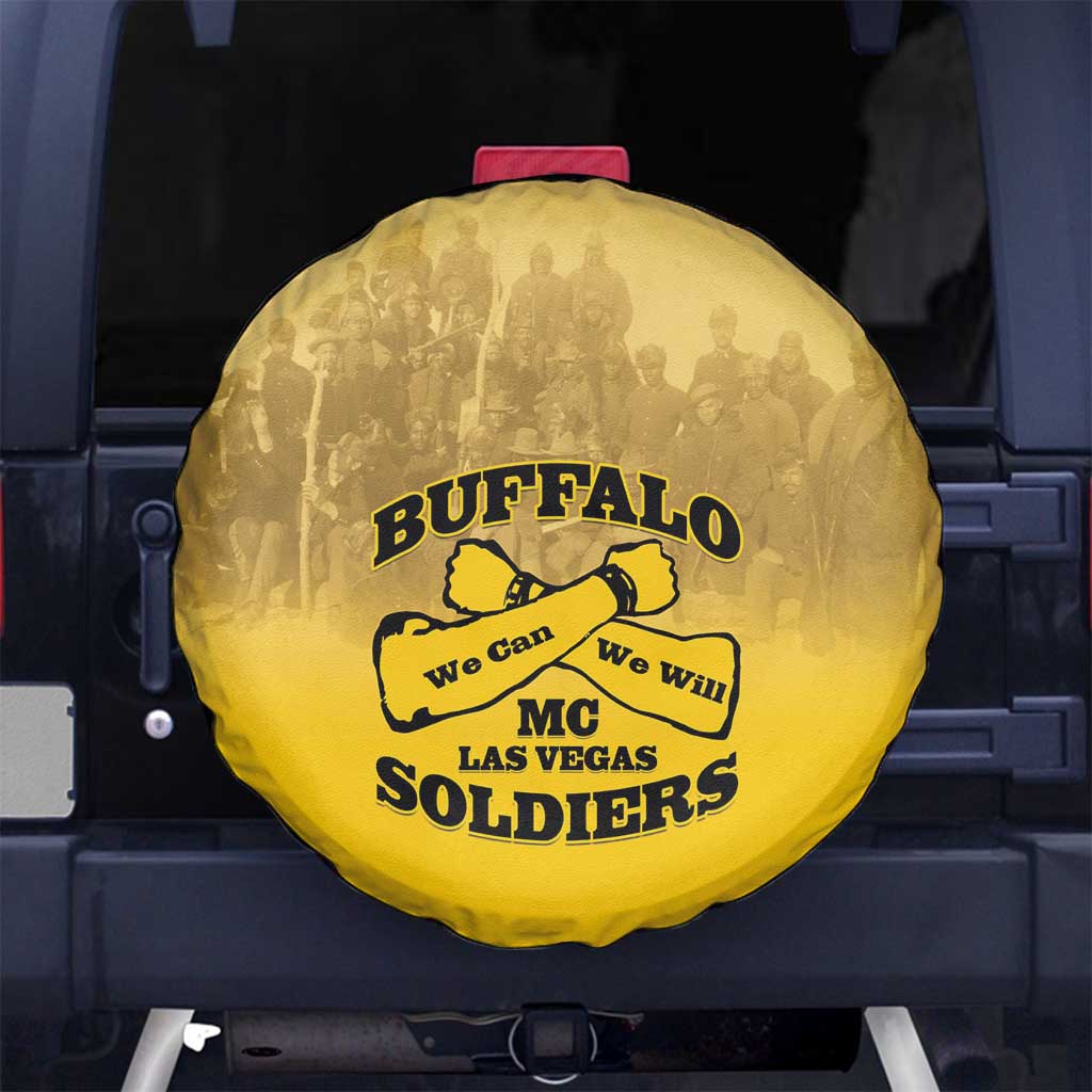 African American Buffalo Soldier Spare Tire Cover We Can We Will - Yellow - Wonder Print Shop