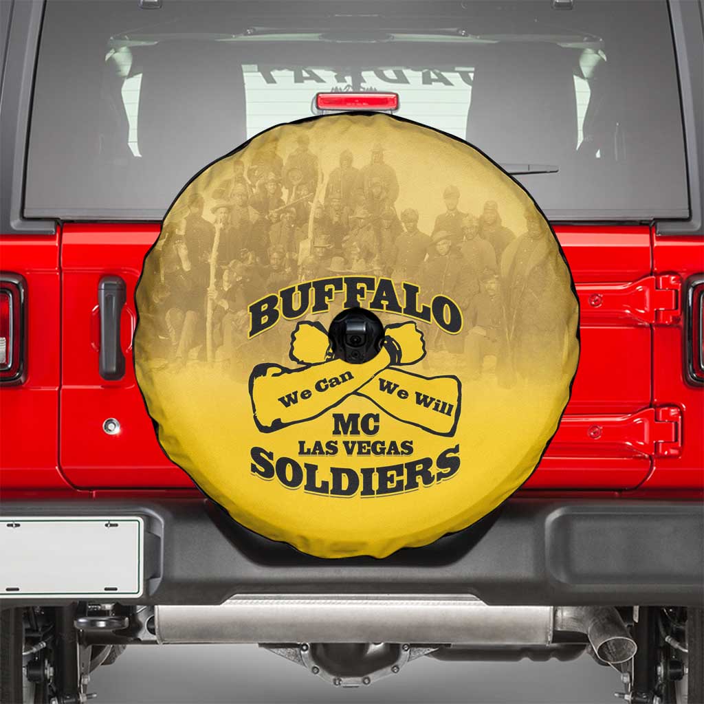 African American Buffalo Soldier Spare Tire Cover We Can We Will - Yellow - Wonder Print Shop