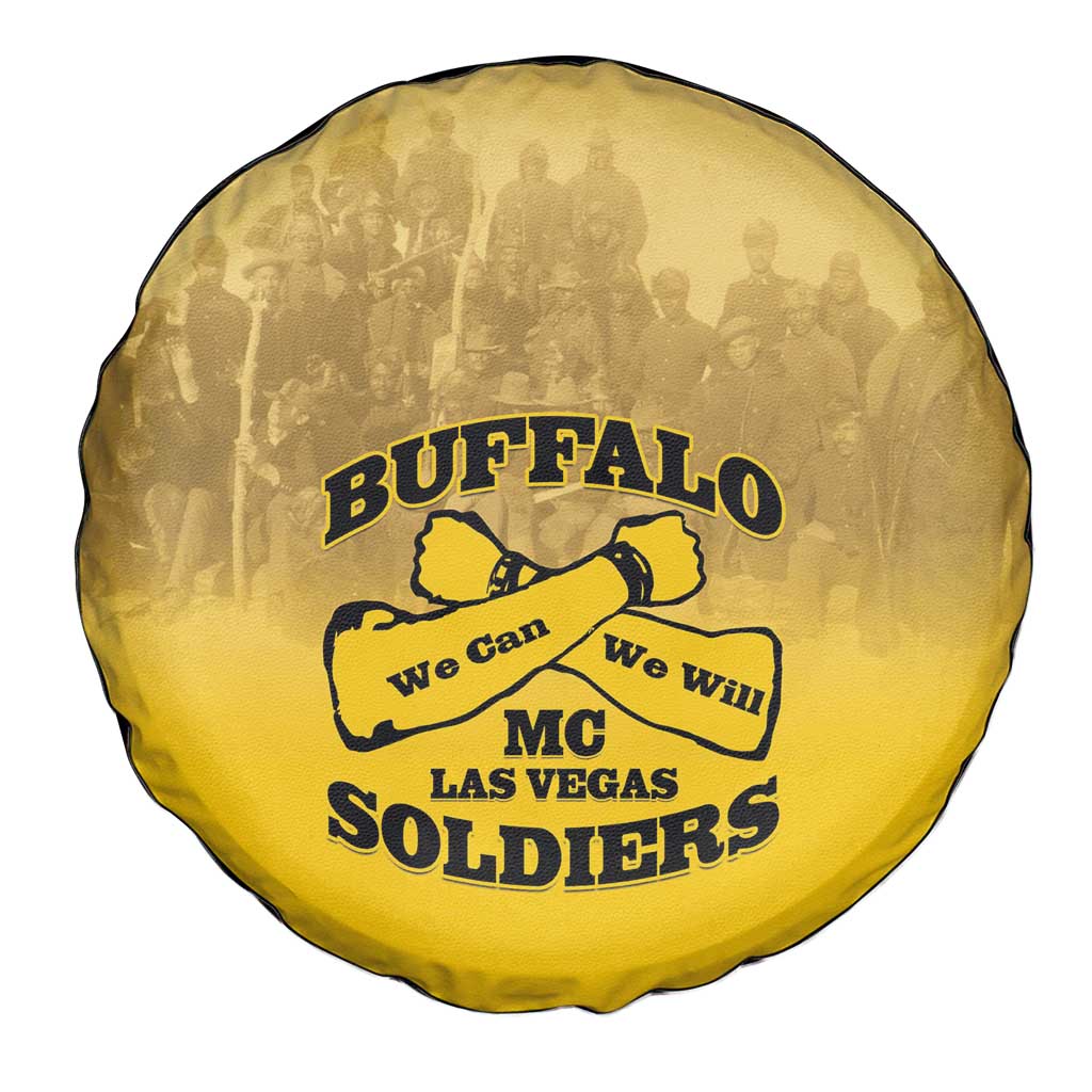 African American Buffalo Soldier Spare Tire Cover We Can We Will - Yellow - Wonder Print Shop