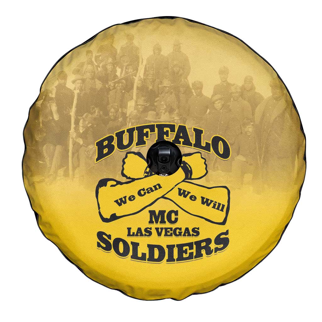 African American Buffalo Soldier Spare Tire Cover We Can We Will - Yellow - Wonder Print Shop