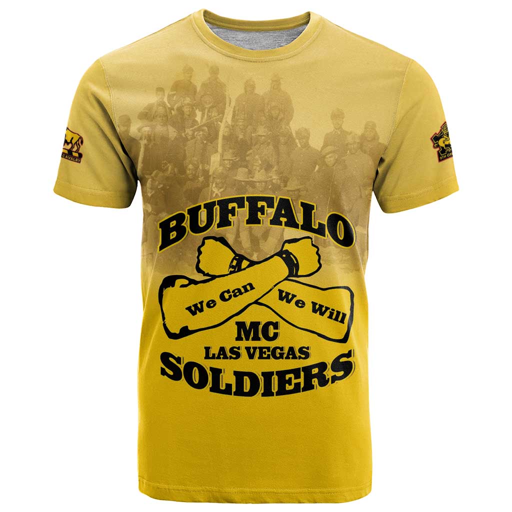 Personalized African American Buffalo Soldier T Shirt We Can We Will - Yellow - Wonder Print Shop