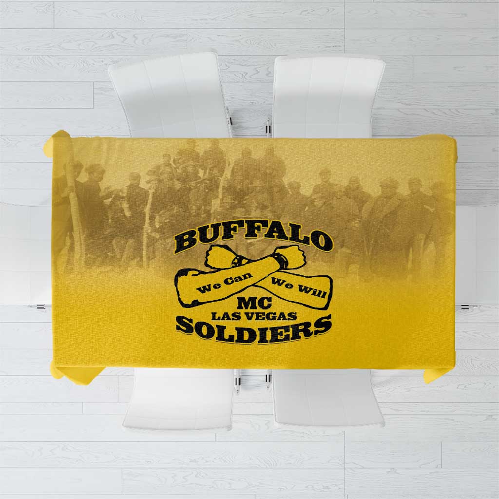 African American Buffalo Soldier Tablecloth We Can We Will - Yellow - Wonder Print Shop