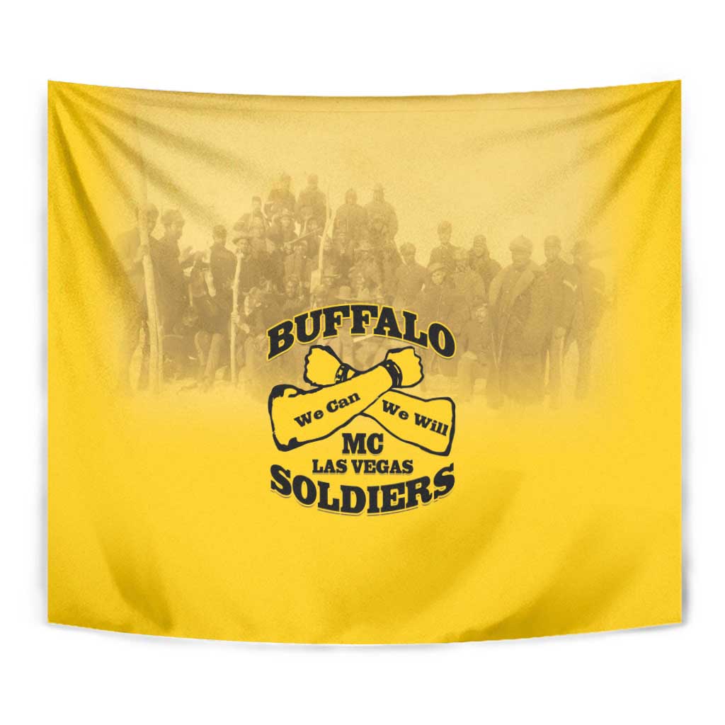 African American Buffalo Soldier Tapestry We Can We Will - Yellow - Wonder Print Shop
