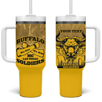 Personalized African American Buffalo Soldier Tumbler With Handle We Can We Will - Yellow - Wonder Print Shop