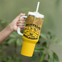 Personalized African American Buffalo Soldier Tumbler With Handle We Can We Will - Yellow - Wonder Print Shop