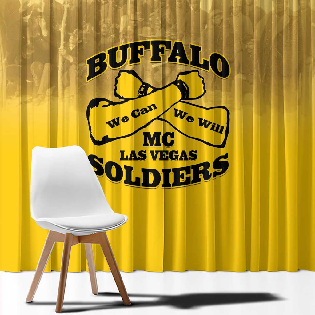 African American Buffalo Soldier Window Curtain We Can We Will - Yellow - Wonder Print Shop
