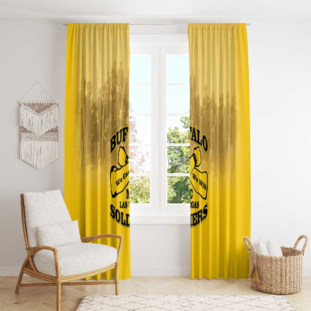 African American Buffalo Soldier Window Curtain We Can We Will - Yellow - Wonder Print Shop
