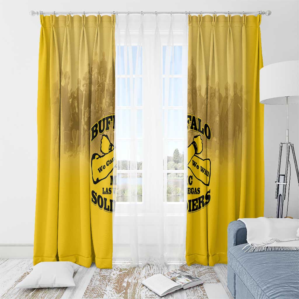 African American Buffalo Soldier Window Curtain We Can We Will - Yellow - Wonder Print Shop
