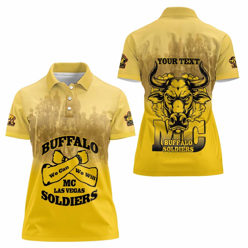 Personalized African American Buffalo Soldier Women Polo Shirt We Can We Will - Yellow - Wonder Print Shop