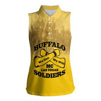 Personalized African American Buffalo Soldier Women Sleeveless Polo Shirt We Can We Will - Yellow - Wonder Print Shop