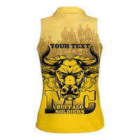 Personalized African American Buffalo Soldier Women Sleeveless Polo Shirt We Can We Will - Yellow - Wonder Print Shop