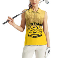 Personalized African American Buffalo Soldier Women Sleeveless Polo Shirt We Can We Will - Yellow - Wonder Print Shop