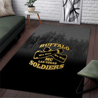 African American Buffalo Soldier Area Rug We Can We Will - Black - Wonder Print Shop