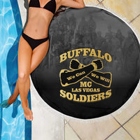 African American Buffalo Soldier Beach Blanket We Can We Will - Black - Wonder Print Shop