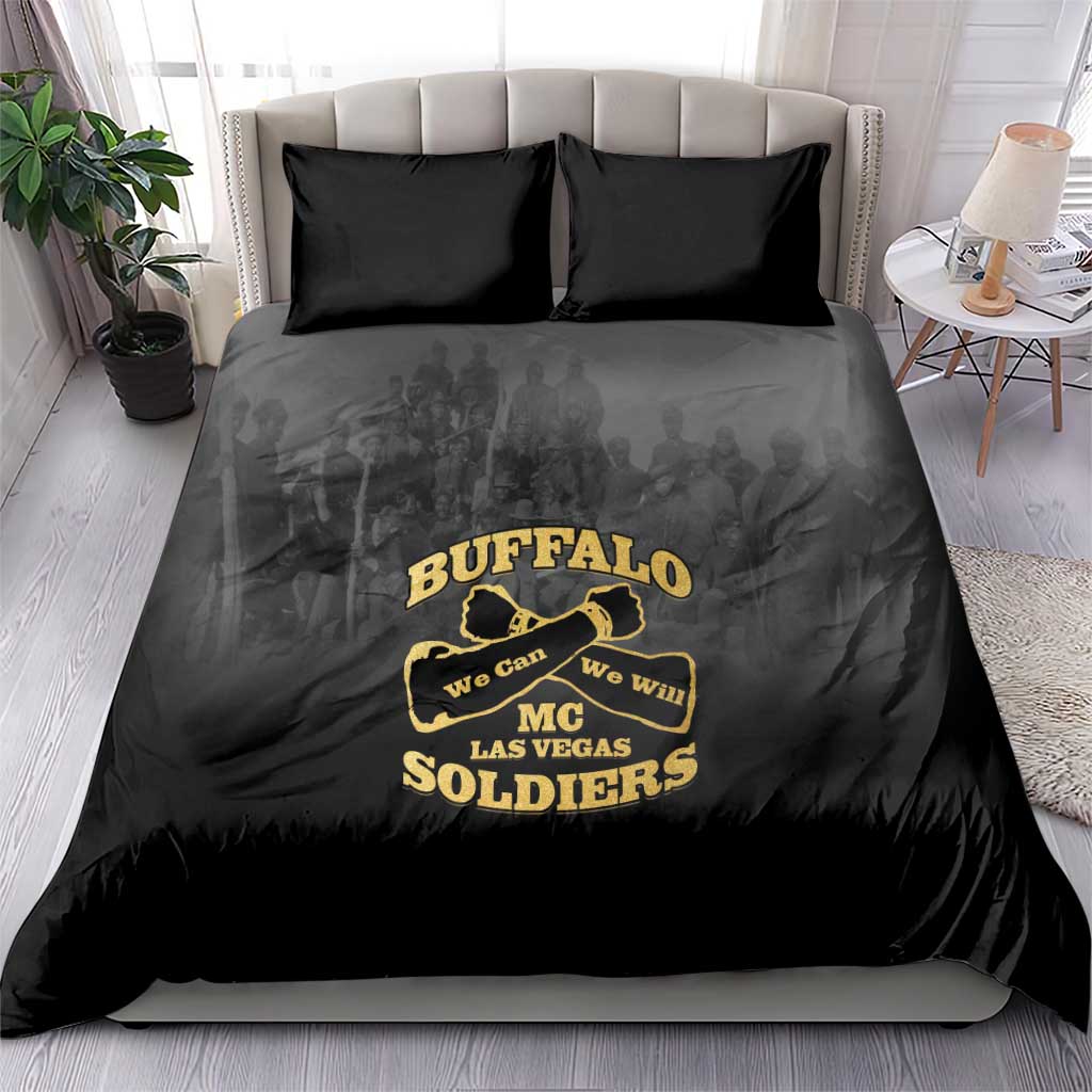African American Buffalo Soldier Bedding Set We Can We Will - Black - Wonder Print Shop