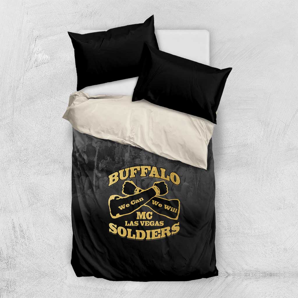 African American Buffalo Soldier Bedding Set We Can We Will - Black - Wonder Print Shop