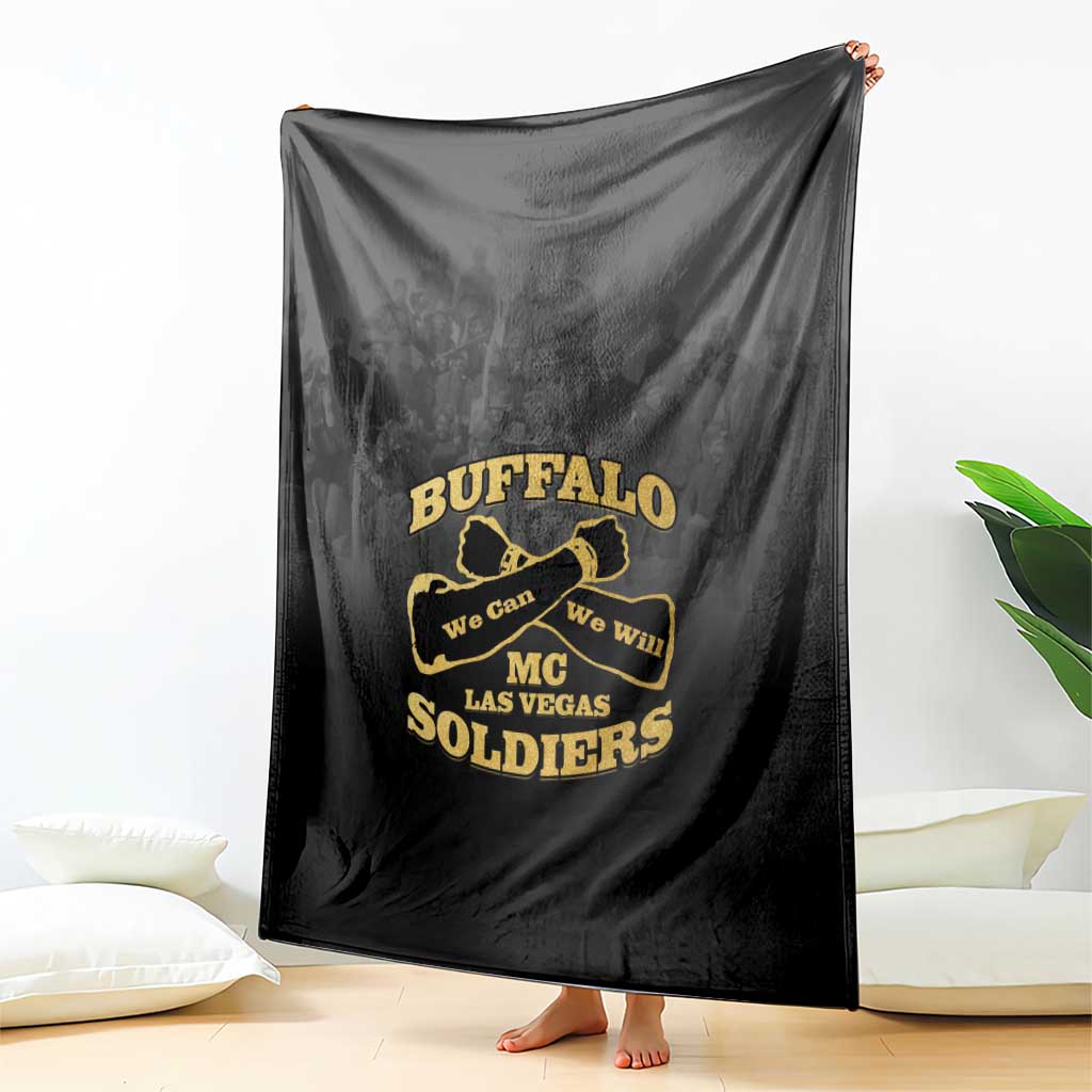 African American Buffalo Soldier Blanket We Can We Will - Black - Wonder Print Shop