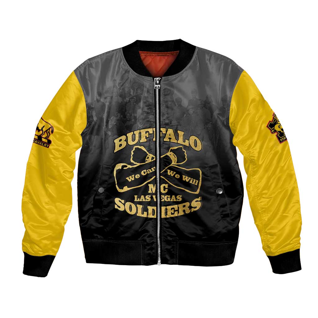 Personalized African American Buffalo Soldier Bomber Jacket We Can We Will - Black - Wonder Print Shop