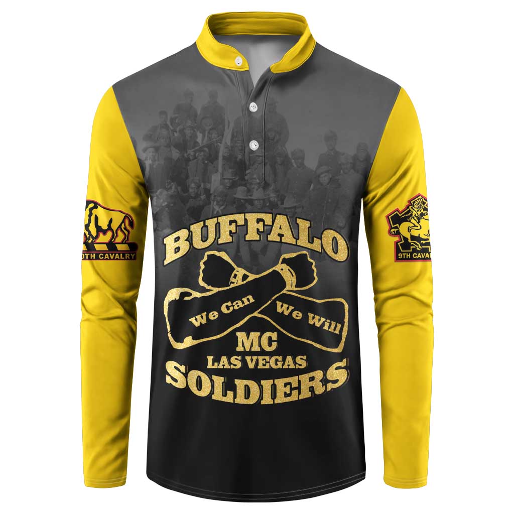 Personalized African American Buffalo Soldier Button Sweatshirt We Can We Will - Black - Wonder Print Shop
