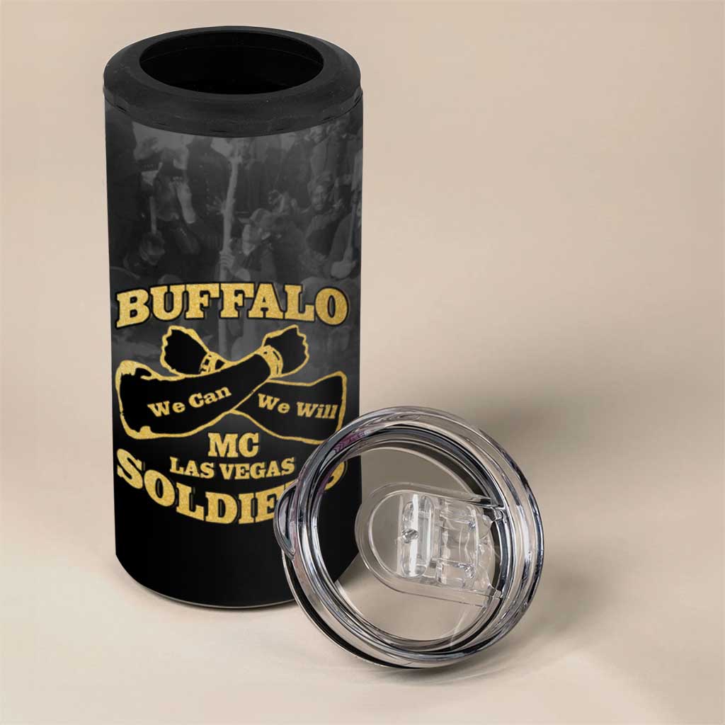 Personalized African American Buffalo Soldier 4 in 1 Can Cooler Tumbler We Can We Will - Black - Wonder Print Shop