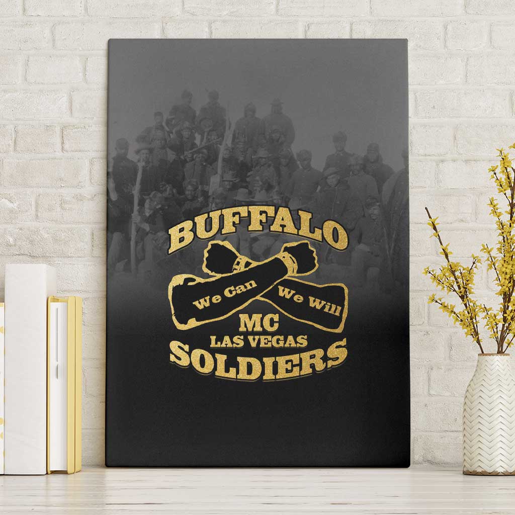 African American Buffalo Soldier Canvas Wall Art We Can We Will - Black - Wonder Print Shop