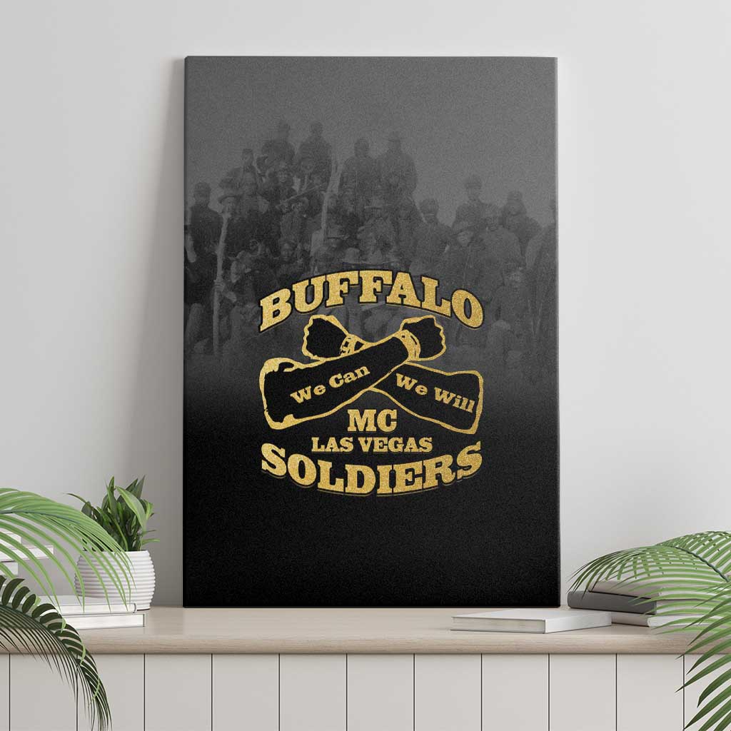 African American Buffalo Soldier Canvas Wall Art We Can We Will - Black - Wonder Print Shop